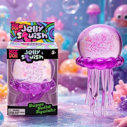 Trending Nee Doh Jellyfish & Cube Squish Toy, Soft Jelly Squeeze Stress Relief Fidget Toy, Sensory NeeDoh for Kids & Adults