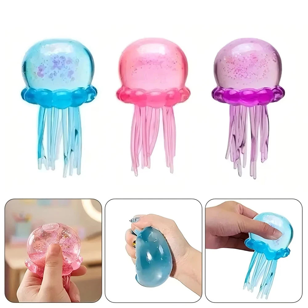 Trending Nee Doh Jellyfish & Cube Squish Toy, Soft Jelly Squeeze Stress Relief Fidget Toy, Sensory NeeDoh for Kids & Adults