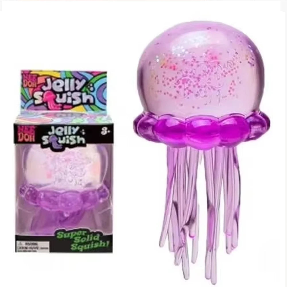 Trending Nee Doh Jellyfish & Cube Squish Toy, Soft Jelly Squeeze Stress Relief Fidget Toy, Sensory NeeDoh for Kids & Adults