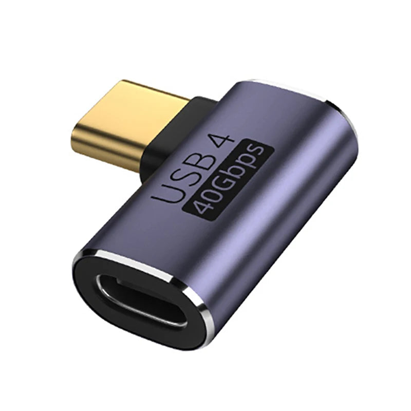 USB 4.0 PD 100W 8K 60Hz Charger Connector for Macbook 40Gbps High Speed USB C OTG U-Shape Straight Angle Male to Female Adapter