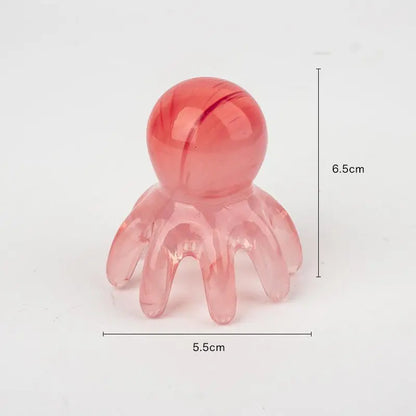 Cute Octopus Scalp Massage Comb (Resin)｜Korean Hair Care, Stress Relief, Anti-Hair Loss, Portable Head Massager for Home & Trave
