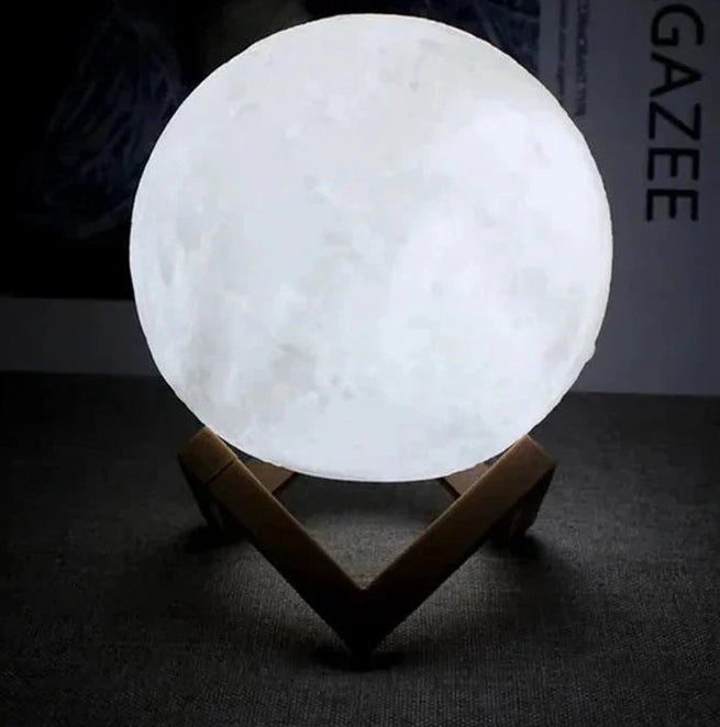 D5 Starry Moon Lamp 8Cm - LED Night Light with Stand, Perfect for Bedroom Decor and Gifts