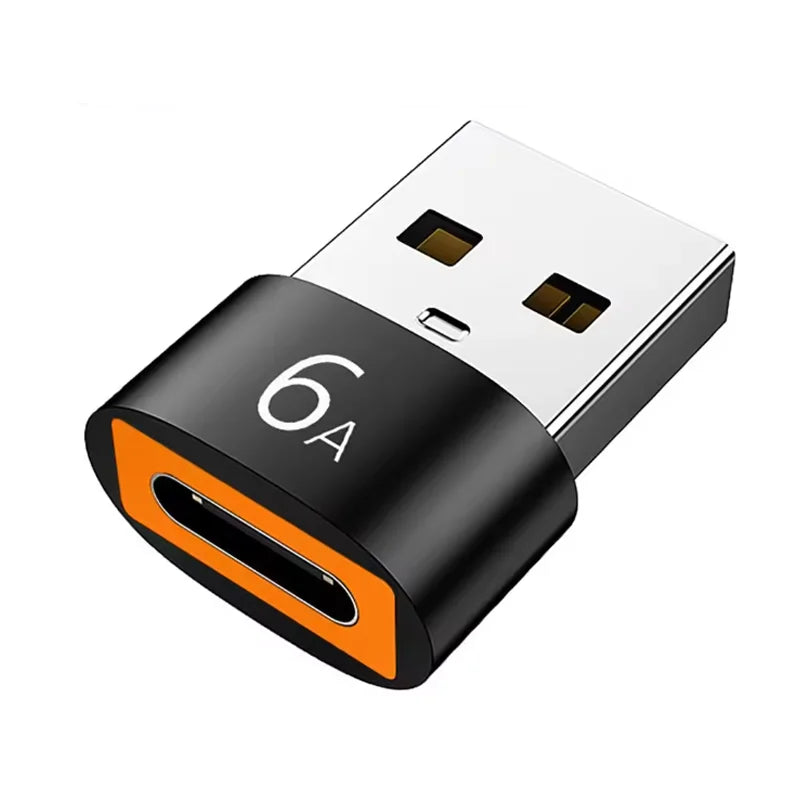 6A USB To Type C OTG Adapter 120W USB-C Male To Type-c Female Charger Converter for Macbook Samsung Data Transfer 1pc 2pcs