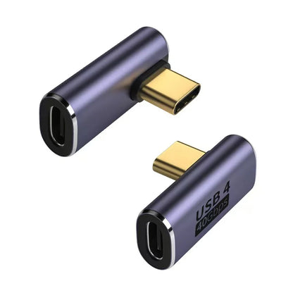 USB 4.0 PD 100W 8K 60Hz Charger Connector for Macbook 40Gbps High Speed USB C OTG U-Shape Straight Angle Male to Female Adapter