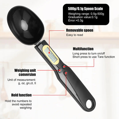 Electronic Kitchen Scale 500g 0.1g LCD Digital Measuring Food Flour Digital Spoon Scale Mini Kitchen Tool for Milk Coffee Scale