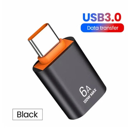 6A USB To Type C OTG Adapter 120W USB-C Male To Type-c Female Charger Converter for Macbook Samsung Data Transfer 1pc 2pcs